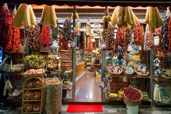 Ancient spice market with colorful dried spices illustrating why spices were ancient gold in global trade.
